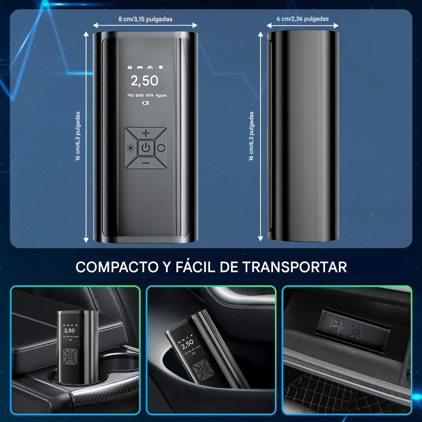COMPRESOR DE AIRE CON WIRELESS DIGITAL EG-216