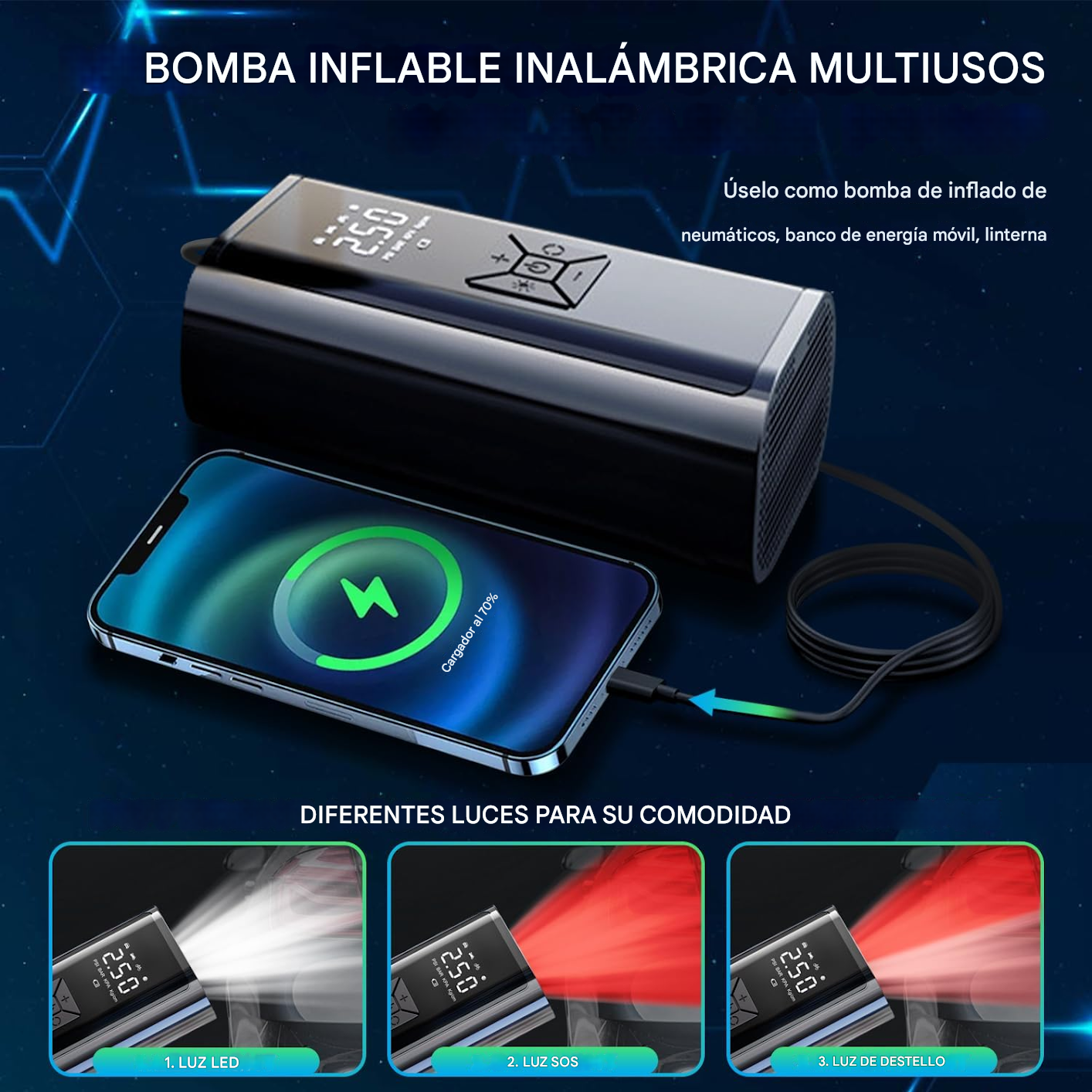 COMPRESOR DE AIRE CON WIRELESS DIGITAL EG-216
