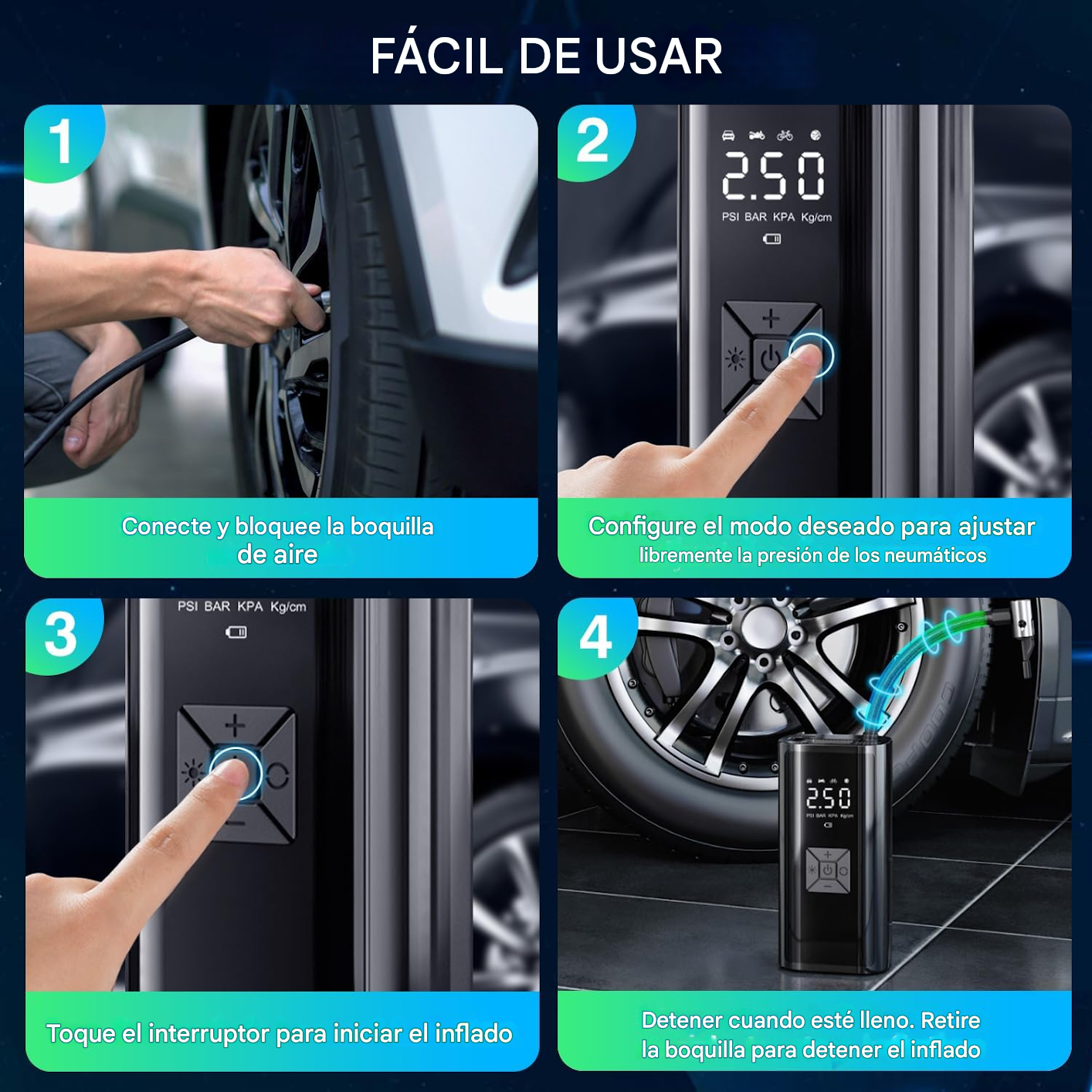 COMPRESOR DE AIRE CON WIRELESS DIGITAL EG-216