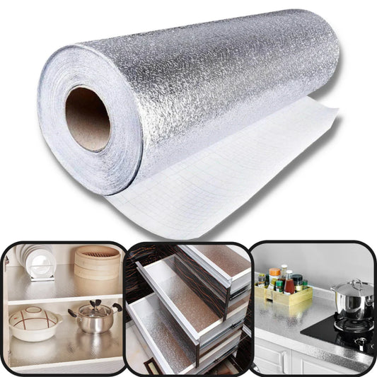 ROLLO DE PAPEL DE ALUMINIO ADHESIVO PARA COCINA 60CMX3M LISO/ CORRUGADO
