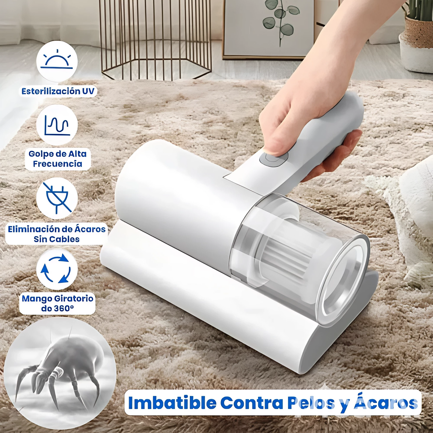 ASPIRADORA DE ACAROS CON LUZ ULTRAVIOLETA UV-C