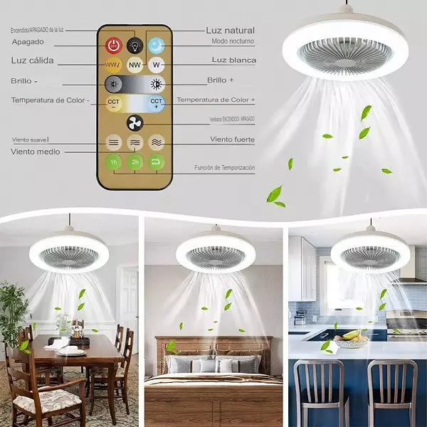 ABANICO CON LED Y AROMATIZANTE MULTIFUNCIONAL
