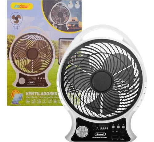 ABANICO RECARGABLE SOLAR CON ALTAVOZ
